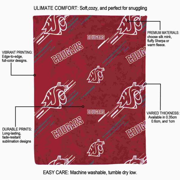 washington state cougars fan spirit crimson blanket new arrival