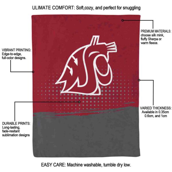 washington state cougars gradient dots crimson blanket new arrival