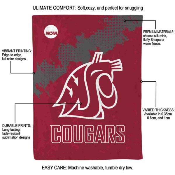 washington state cougars grunge texture crimson blanket new arrival