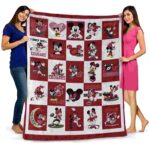 washington state cougars mickey minnie crimson white blanket best selling