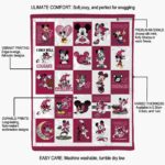 washington state cougars mickey minnie crimson white blanket best selling