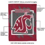 washington state cougars splatter effect crimson blanket best selling
