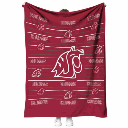 washington state cougars striped pattern crimson blanket best selling