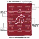 washington state cougars striped pattern crimson blanket best selling