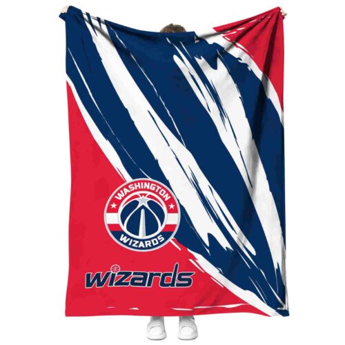 washington wizards brushstrokes blue white blanket best selling