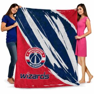 washington wizards brushstrokes blue white blanket fashion forward