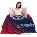 washington wizards diagonal stripes blue blanket best selling
