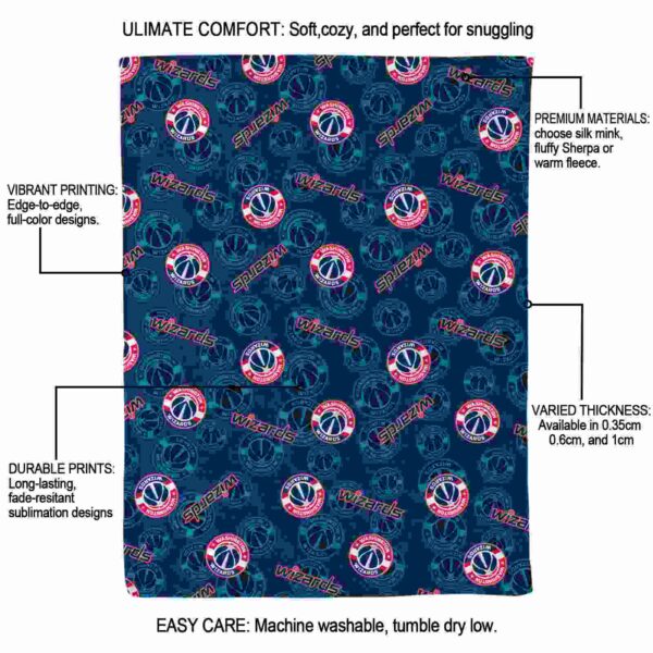washington wizards diehard fans blue blanket new arrival