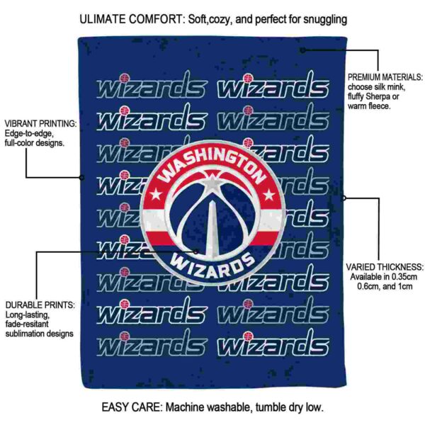 washington wizards fan pride blue blanket new arrival
