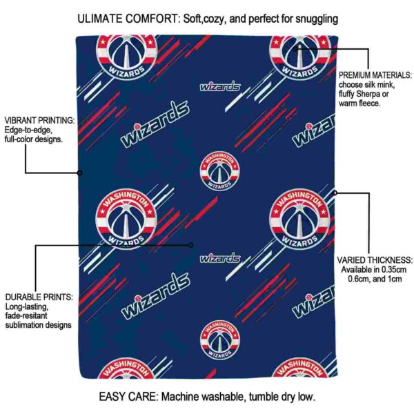 washington wizards fan spirit blue blanket new arrival