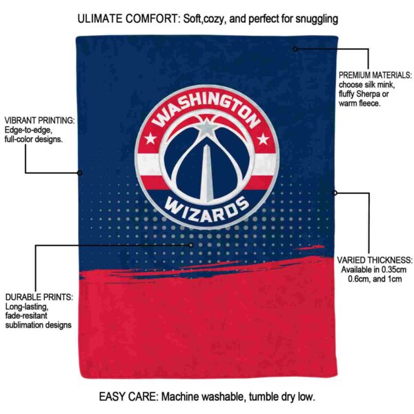 washington wizards gradient dots blue blanket new arrival