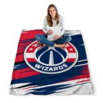 washington wizards paint streaks blue white blanket high quality