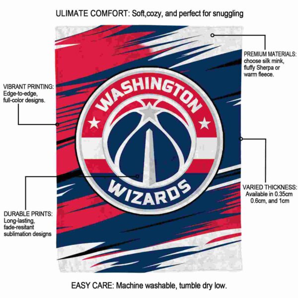 washington wizards paint streaks blue white blanket new arrival