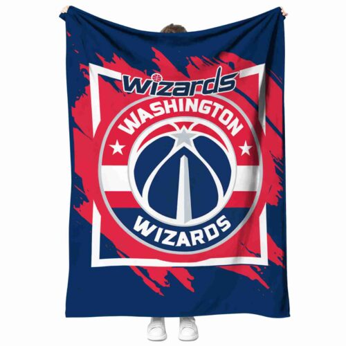 washington wizards splatter effect blue blanket best selling