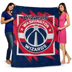 washington wizards splatter effect blue blanket fashion forward