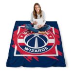 washington wizards splatter effect blue blanket high quality