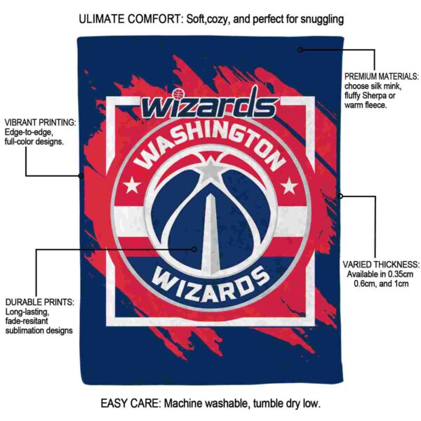 washington wizards splatter effect blue blanket new arrival