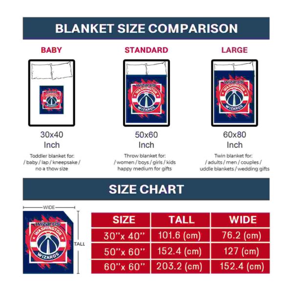 washington wizards splatter effect blue blanket trendy
