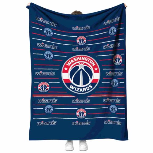 washington wizards striped pattern blue blanket best selling