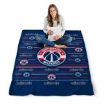 washington wizards striped pattern blue blanket high quality