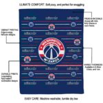 washington wizards striped pattern blue blanket new arrival