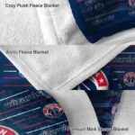 washington wizards striped pattern blue blanket premium grade