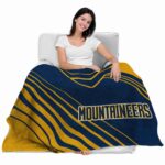 west virginia mountaineers diagonal stripes blue blanket best selling