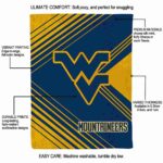 west virginia mountaineers diagonal stripes blue blanket best selling