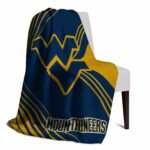 west virginia mountaineers diagonal stripes blue blanket best selling