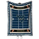 west virginia mountaineers football field blue blanket best selling