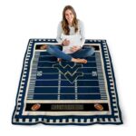 west virginia mountaineers football field blue blanket best selling