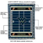 west virginia mountaineers football field blue blanket best selling