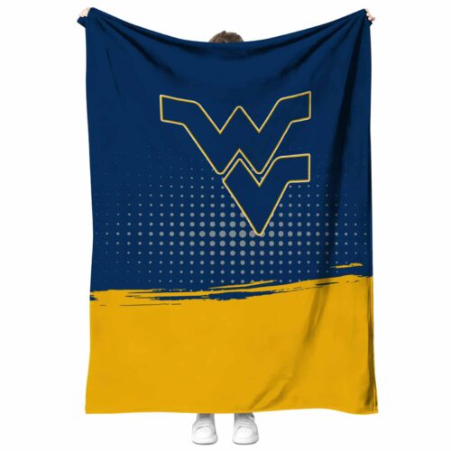 west virginia mountaineers gradient dots blue blanket best selling