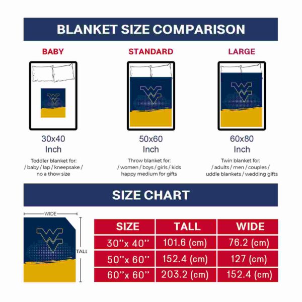 west virginia mountaineers gradient dots blue blanket trendy