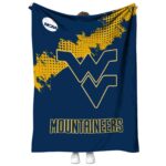 west virginia mountaineers grunge texture blue blanket best selling