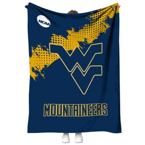 west virginia mountaineers grunge texture blue blanket best selling