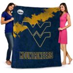 west virginia mountaineers grunge texture blue blanket best selling