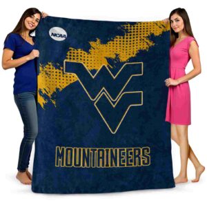 west virginia mountaineers grunge texture blue blanket fashion forward