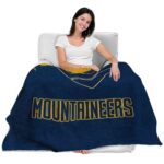 west virginia mountaineers grunge texture blue blanket best selling