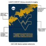 west virginia mountaineers grunge texture blue blanket best selling