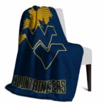 west virginia mountaineers grunge texture blue blanket best selling