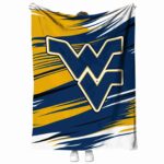 west virginia mountaineers paint streaks blue white blanket best selling