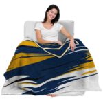 west virginia mountaineers paint streaks blue white blanket best selling