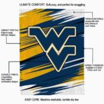 west virginia mountaineers paint streaks blue white blanket best selling