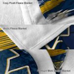 west virginia mountaineers paint streaks blue white blanket best selling