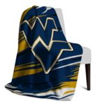 west virginia mountaineers paint streaks blue white blanket best selling