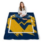 west virginia mountaineers splatter effect blue blanket best selling
