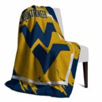 west virginia mountaineers splatter effect blue blanket best selling