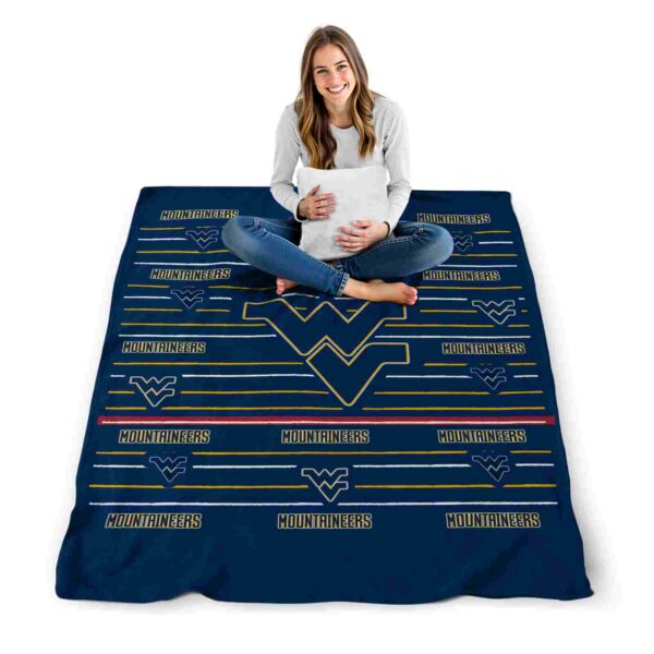 west virginia mountaineers striped pattern blue blanket high quality