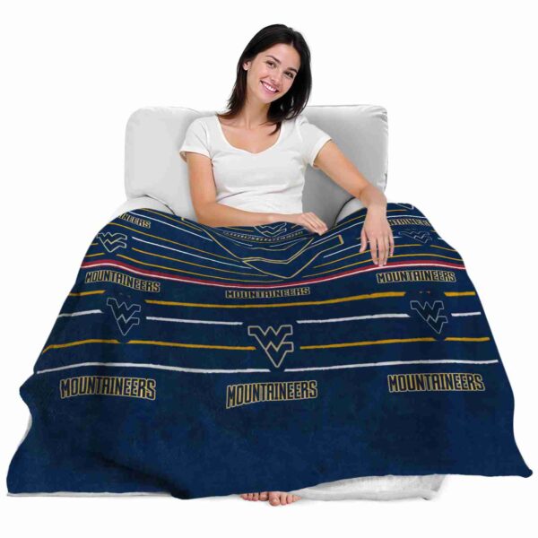west virginia mountaineers striped pattern blue blanket latest model